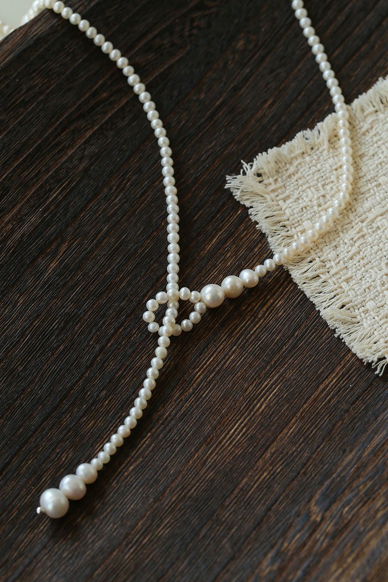 Lumina Y - Shape Freshwater Pearl Lariat Necklace - floysun