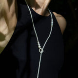 Lumina Y - Shape Freshwater Pearl Lariat Necklace - floysun