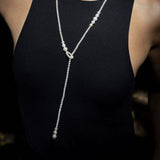 Lumina Y - Shape Freshwater Pearl Lariat Necklace - floysun