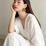 Luminous Peridot & Pearl Drop Earrings | Natural Gemstone Fringe Earrings - floysun