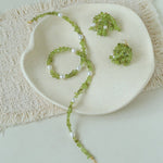 Luminous Peridot & Pearl Drop Earrings | Natural Gemstone Fringe Earrings - floysun