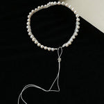 Luminous Star Adjustable Cord Pearl Necklace - Hand - Woven Floating Freshwater Pearl Choker - floysun