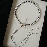 Luminous Star Adjustable Cord Pearl Necklace - Hand - Woven Floating Freshwater Pearl Choker - floysun