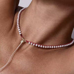 Luminous Star Adjustable Cord Pearl Necklace - Hand - Woven Floating Freshwater Pearl Choker - floysun