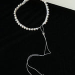 Luminous Star Adjustable Cord Pearl Necklace - Hand - Woven Floating Freshwater Pearl Choker - floysun