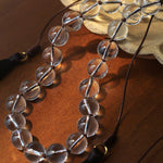 Lunar Drift – White Quartz & Smoky Quartz Open - Ended Tassel Necklace - floysun