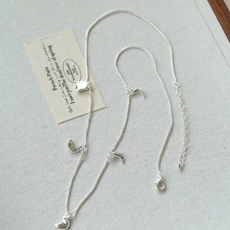 Lunar Eclipse Snake Chain Necklace Moon Phases Pendant - floysun