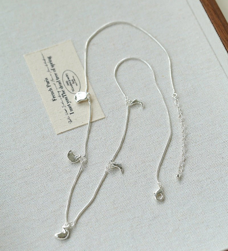 Lunar Eclipse Snake Chain Necklace Moon Phases Pendant - floysun