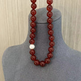 Lunar Elegance Red Agate & Pearl Necklace - floysun