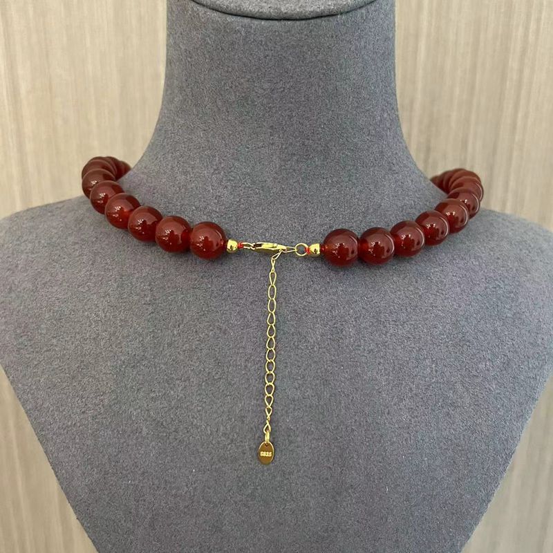 Lunar Elegance Red Agate & Pearl Necklace - floysun