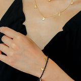 Lunar Phases Black Onyx Beaded Bracelet - floysun