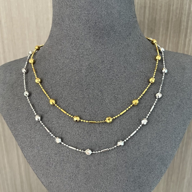 Luxe Sparkle Solid Bead Chain Necklace - floysun