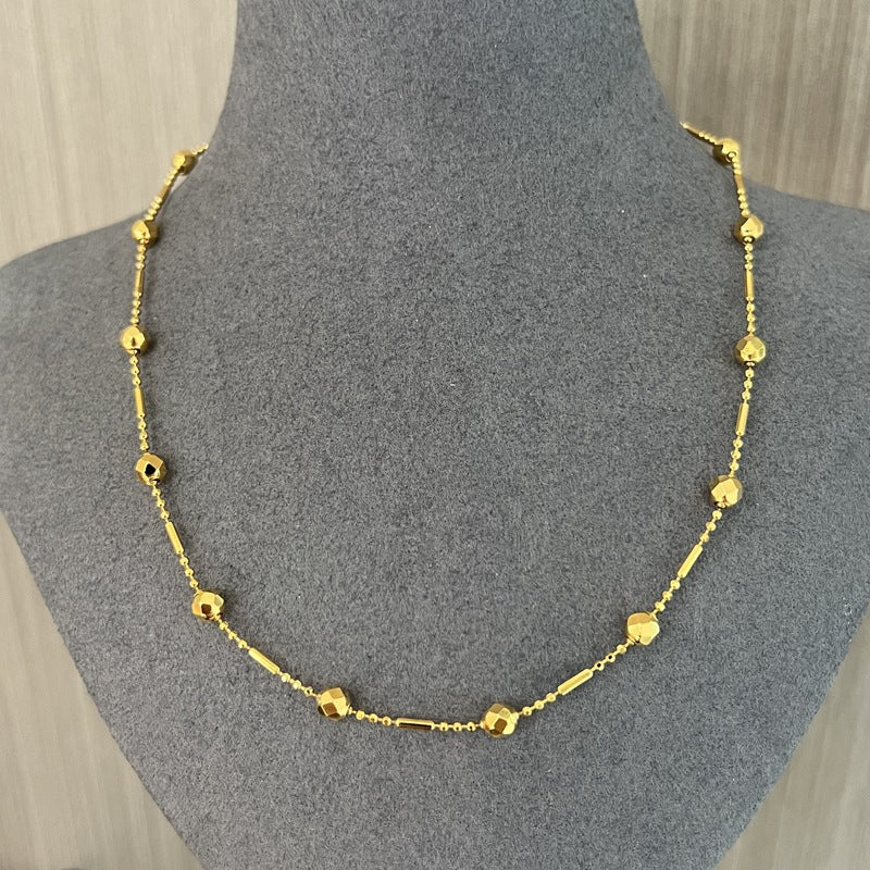Luxe Sparkle Solid Bead Chain Necklace - floysun