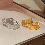 Luxurious Brushed Satin Finish Hoop Earrings - floysun