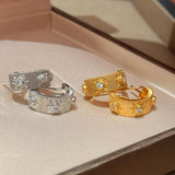 Luxurious Brushed Satin Finish Hoop Earrings - floysun