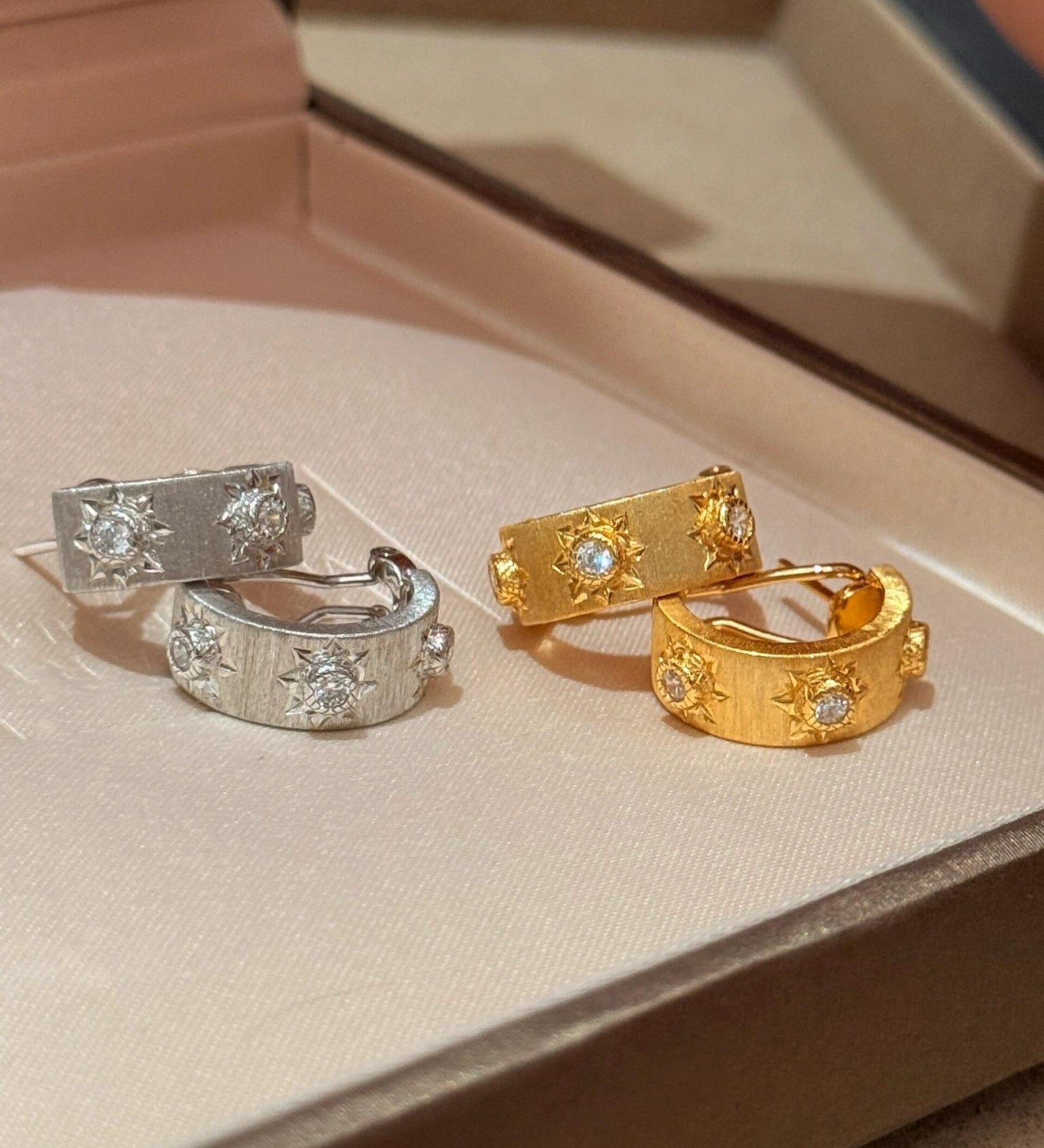 Luxurious Brushed Satin Finish Hoop Earrings - floysun