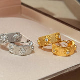 Luxurious Brushed Satin Finish Hoop Earrings - floysun
