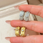 Luxurious Brushed Satin Finish Hoop Earrings - floysun