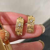 Luxurious Brushed Satin Finish Hoop Earrings - floysun