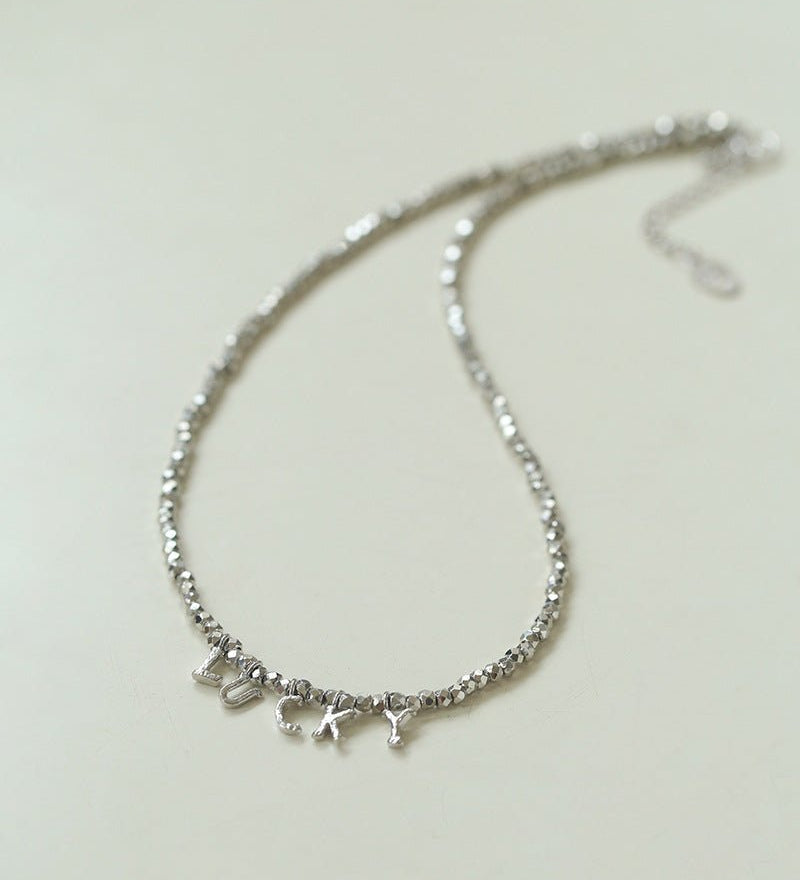 Luxurious Shiny Passepartout Lucky Letter Pendant Choker Necklace - floysun