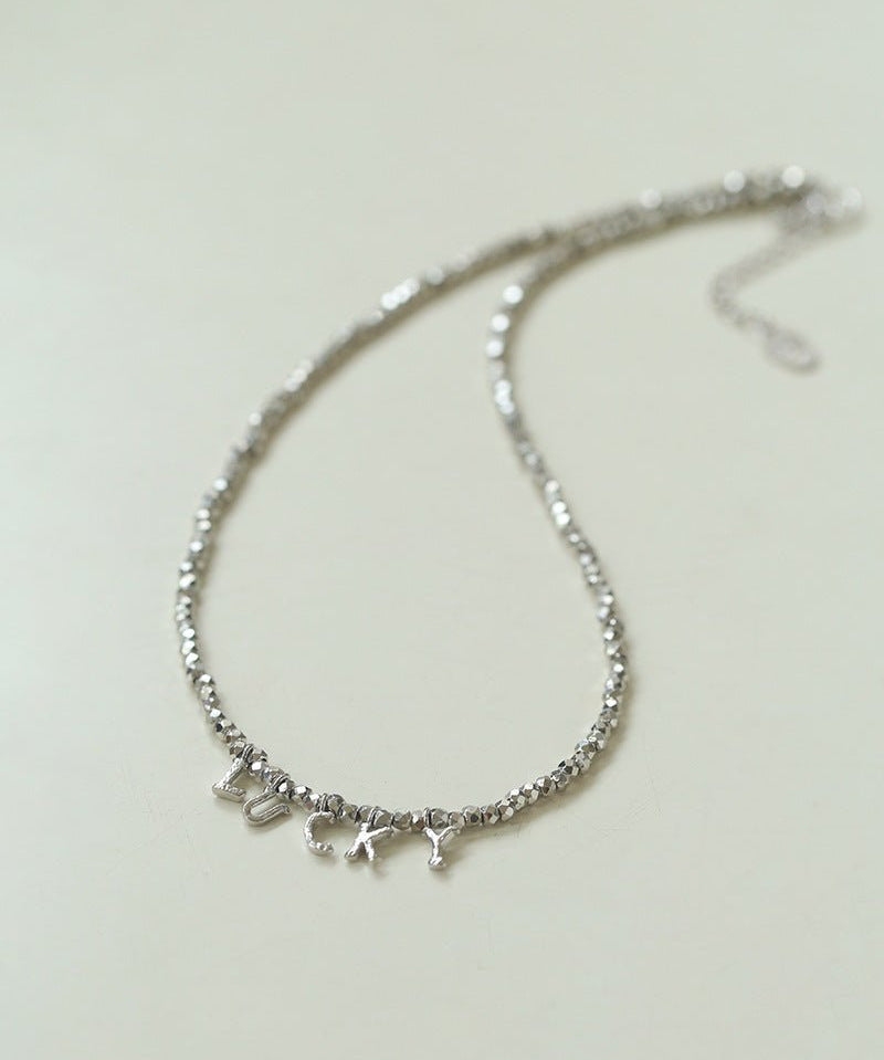 Luxurious Shiny Passepartout Lucky Letter Pendant Choker Necklace - floysun