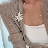 Luxury Baroque Toothpick Pearl Flower Statement Brooch - floysun