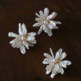 Luxury Baroque Toothpick Pearl Flower Statement Brooch - floysun