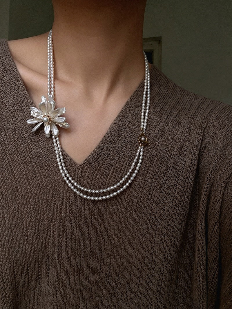 Luxury Baroque Toothpick Pearl Flower Statement Brooch - floysun