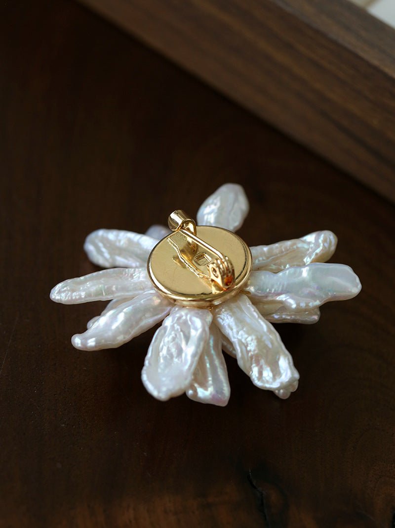 Luxury Baroque Toothpick Pearl Flower Statement Brooch - floysun