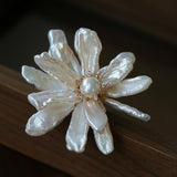 Luxury Baroque Toothpick Pearl Flower Statement Brooch - floysun