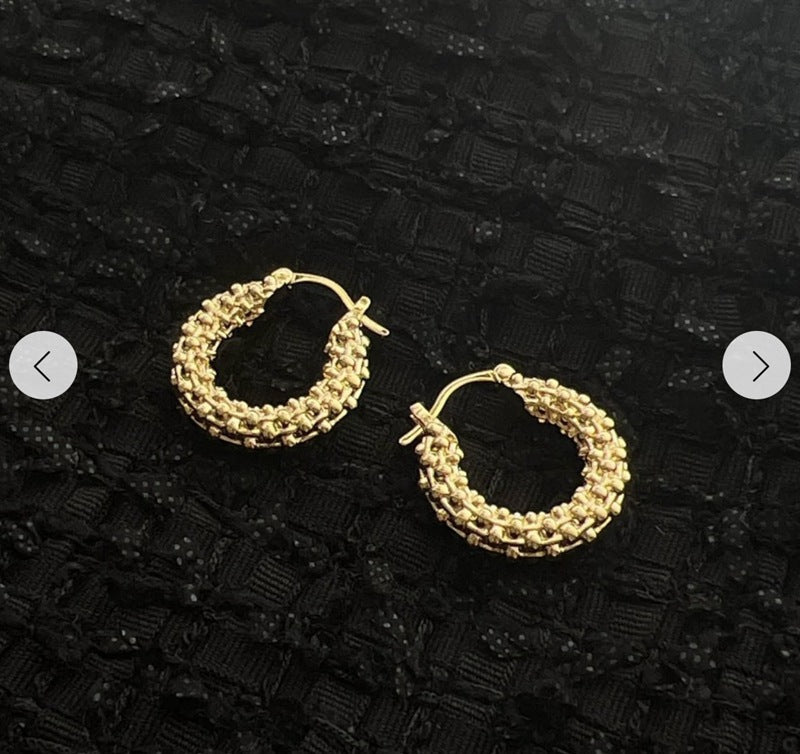 Luxury Beaded Hoop Earrings - floysun