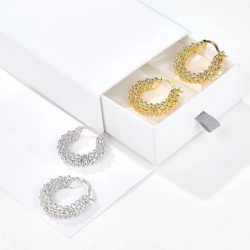 Luxury Beaded Hoop Earrings - floysun