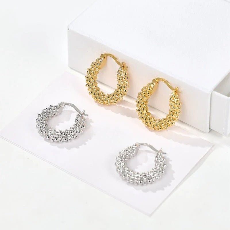 Luxury Beaded Hoop Earrings - floysun