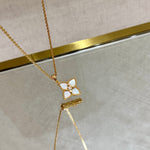 Luxury Clover Mother - of - Pearl Necklace 925S Champagne Gold Clavicle Chain - floysun