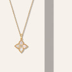 Luxury Clover Mother - of - Pearl Necklace 925S Champagne Gold Clavicle Chain - floysun