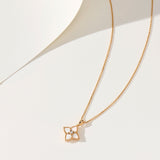 Luxury Clover Mother - of - Pearl Necklace 925S Champagne Gold Clavicle Chain - floysun