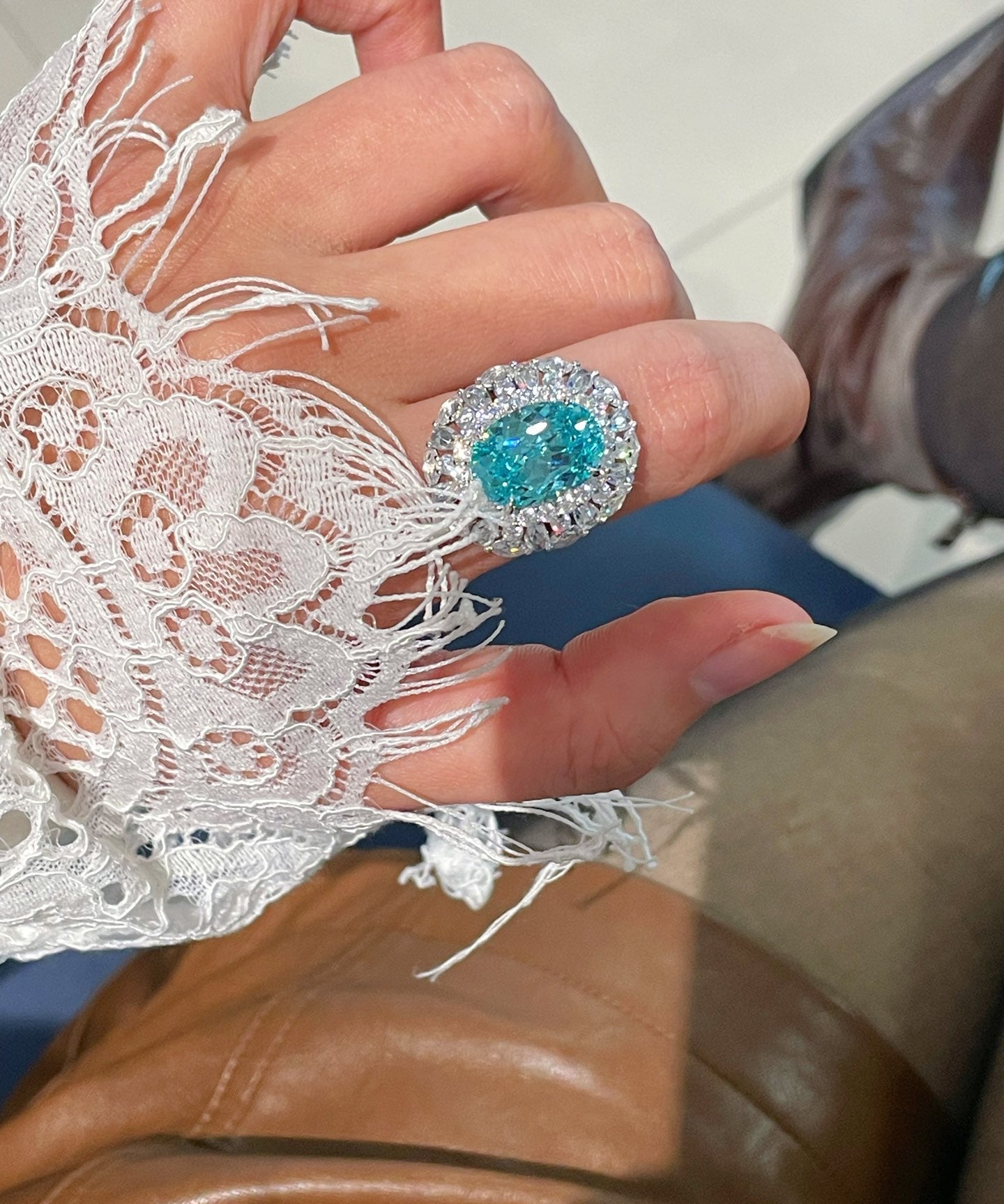 Luxury Craftsmanship Paraiba Rose - Cut Cocktail Ring - floysun