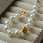 Luxury Elegance Natural Freshwater Pearl Spacer Bead Bracelet - floysun