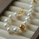 Luxury Elegance Natural Freshwater Pearl Spacer Bead Bracelet - floysun