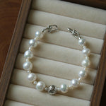 Luxury Elegance Natural Freshwater Pearl Spacer Bead Bracelet - floysun