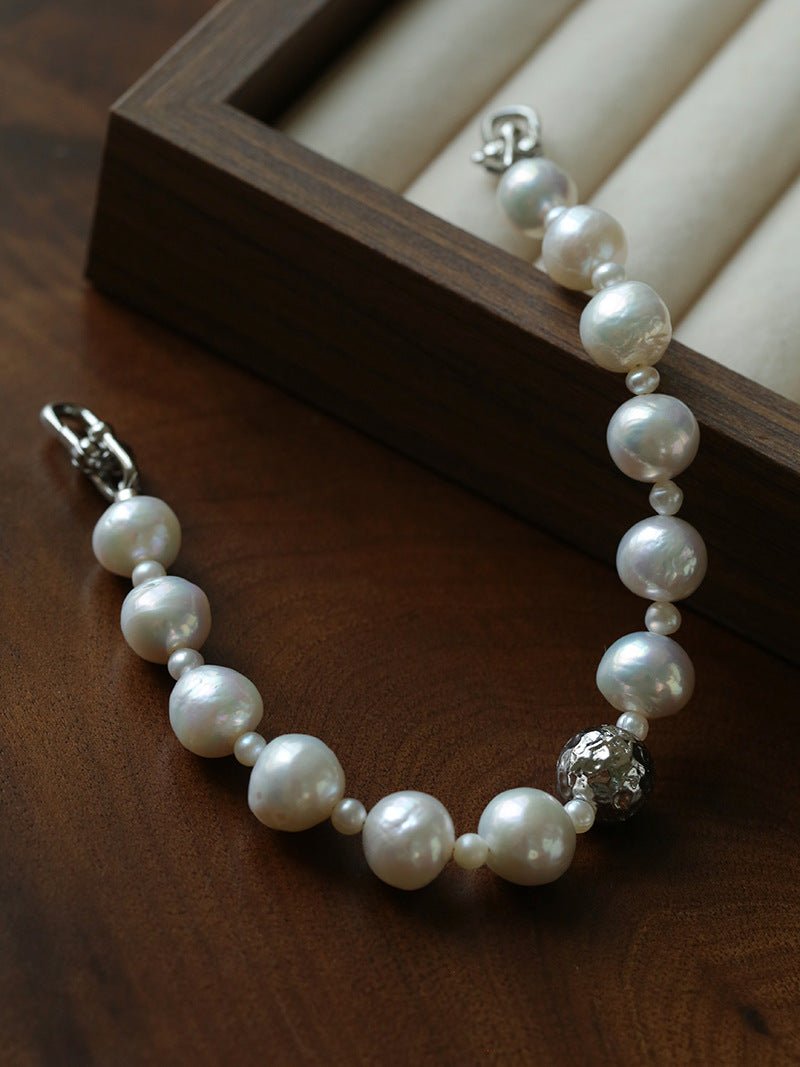 Luxury Elegance Natural Freshwater Pearl Spacer Bead Bracelet - floysun