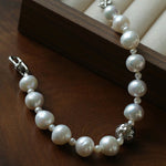 Luxury Elegance Natural Freshwater Pearl Spacer Bead Bracelet - floysun