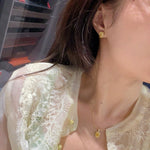 Luxury K Yellow Asscher - Cut Diamond Necklace - floysun