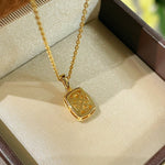 Luxury K Yellow Asscher - Cut Diamond Necklace - floysun