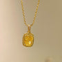 Luxury K Yellow Asscher - Cut Diamond Necklace - floysun
