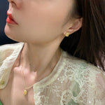 Luxury K Yellow Asscher - Cut Diamond Stud Earrings - floysun