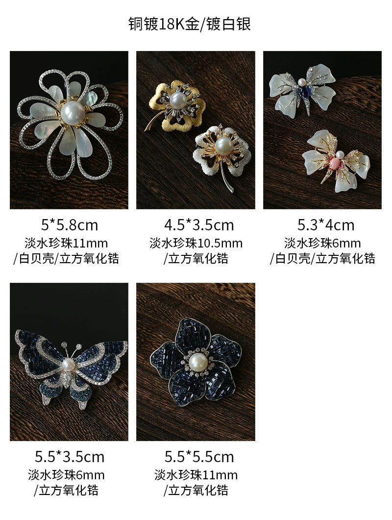 Luxury Pearl Brooch Collection | Elegant Floral & Butterfly Designs - floysun