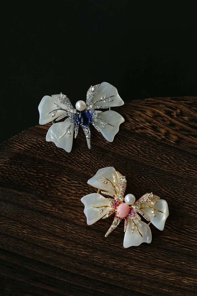 Luxury Pearl Brooch Collection | Elegant Floral & Butterfly Designs - floysun