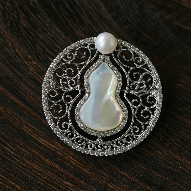 Luxury Pearl & Shell Brooch Collection | Vintage Floral, Butterfly & Gourd Pins - floysun