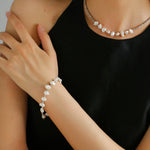 Luxury Shining Passepartout Crushed Baroque Pearl Necklace - floysun